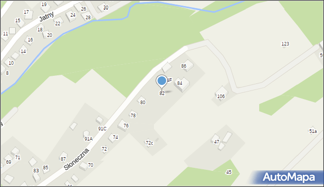 Brenna, Słoneczna, 82, mapa Brenna