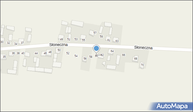 Broszków, Słoneczna, 60, mapa Broszków