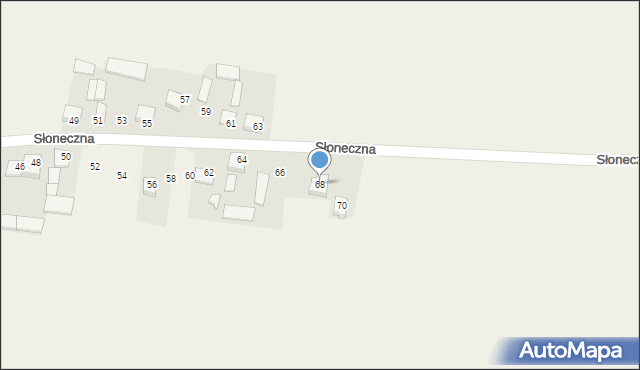 Broszków, Słoneczna, 68, mapa Broszków