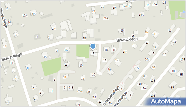 Brwinów, Słowackiego Juliusza, 1B, mapa Brwinów