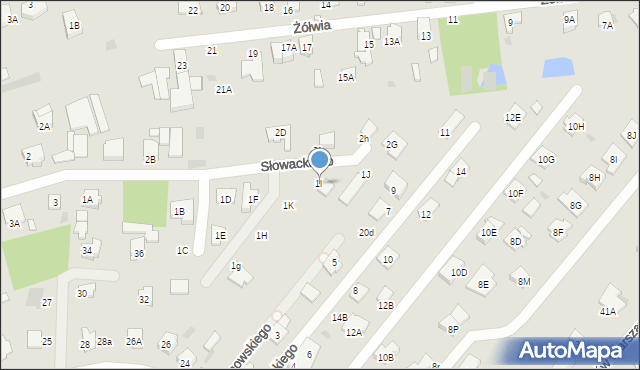 Brwinów, Słowackiego Juliusza, 1l, mapa Brwinów