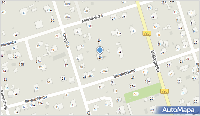 Brwinów, Słowackiego Juliusza, 26, mapa Brwinów