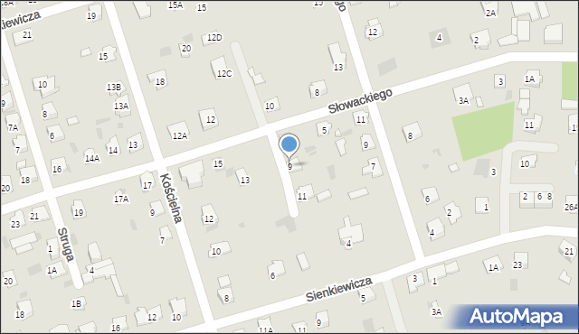 Brwinów, Słowackiego Juliusza, 9, mapa Brwinów