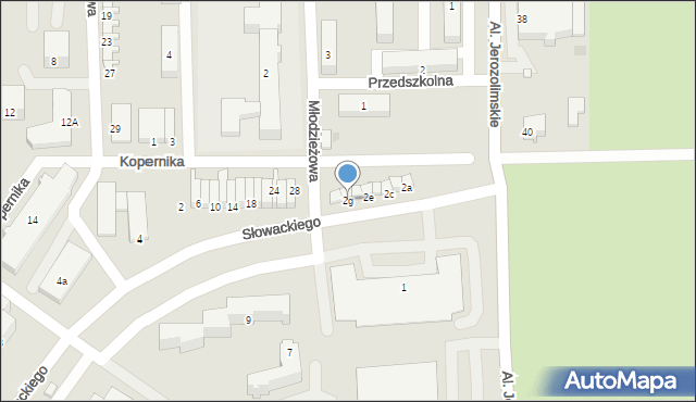 Brzeg Dolny, Słowackiego Juliusza, 2g, mapa Brzeg Dolny