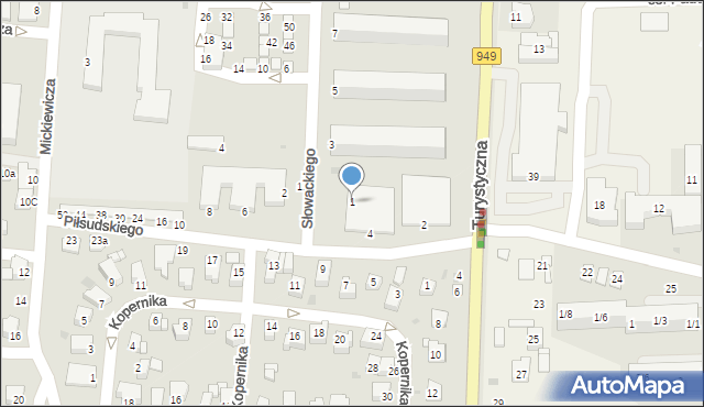 Brzeszcze, Słowackiego Juliusza, 1, mapa Brzeszcze