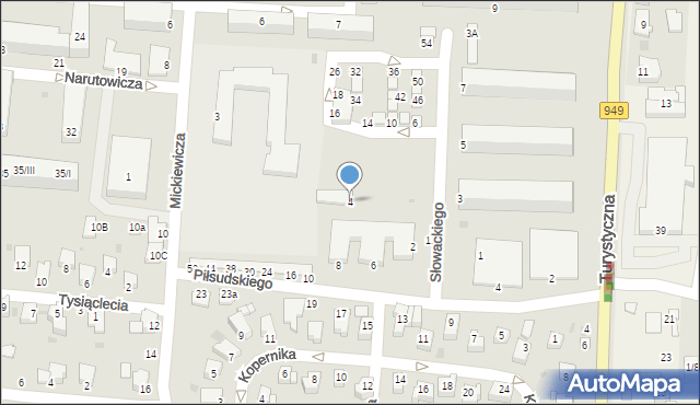 Brzeszcze, Słowackiego Juliusza, 4, mapa Brzeszcze