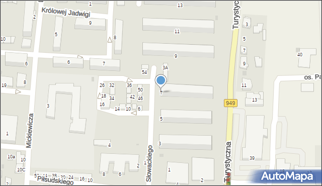 Brzeszcze, Słowackiego Juliusza, 7, mapa Brzeszcze