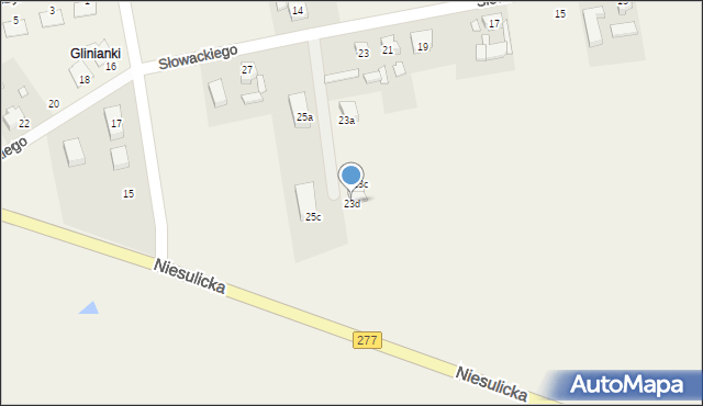 Brzezie k. Sulechowa, Słowackiego Juliusza, 23d, mapa Brzezie k. Sulechowa
