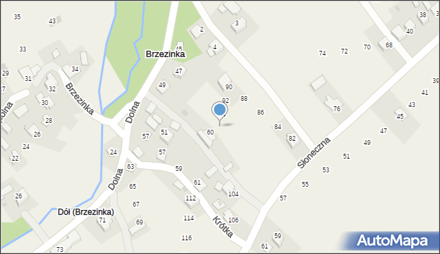 Brzezinka, Słoneczna, 96, mapa Brzezinka