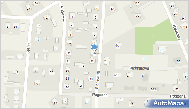 Brzeźno, Słoneczna, 12, mapa Brzeźno