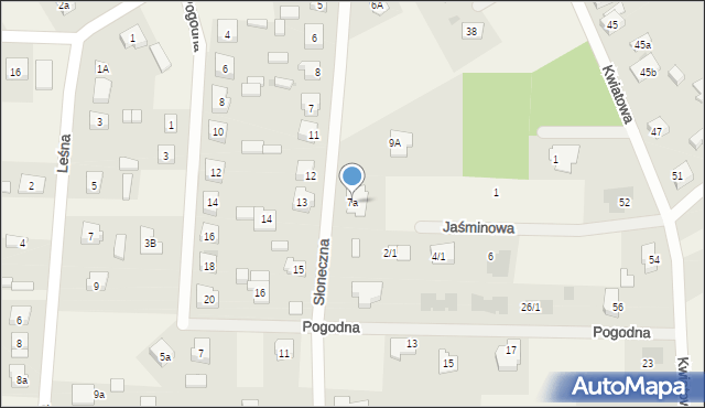 Brzeźno, Słoneczna, 7a, mapa Brzeźno
