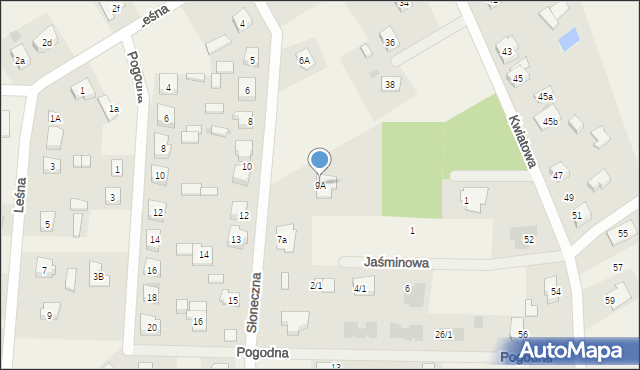 Brzeźno, Słoneczna, 9A, mapa Brzeźno