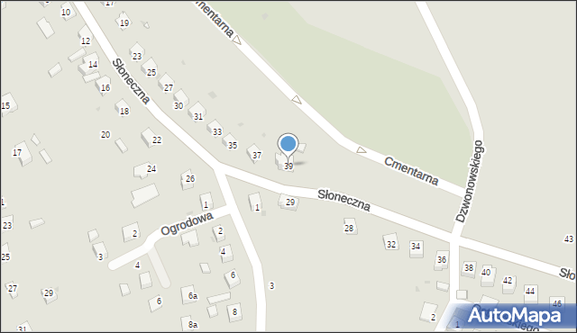 Brzostek, Słoneczna, 39, mapa Brzostek