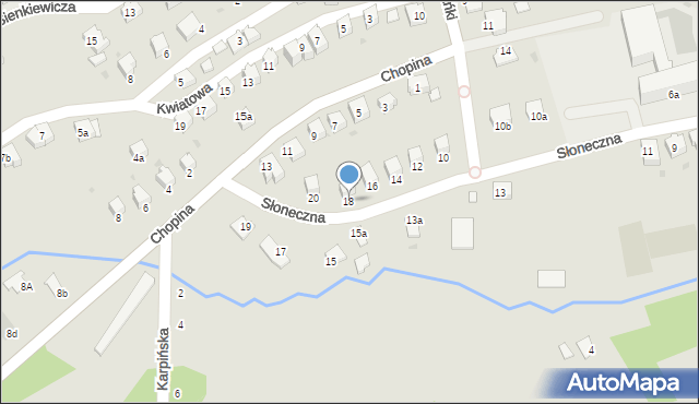 Brzozów, Słoneczna, 18, mapa Brzozów