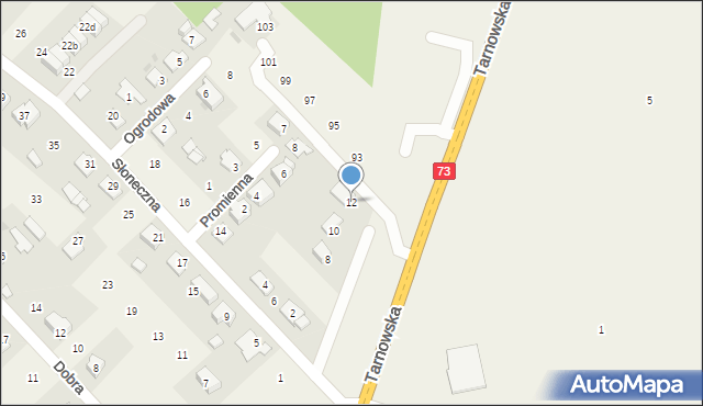 Brzozówka, Słoneczna, 12, mapa Brzozówka