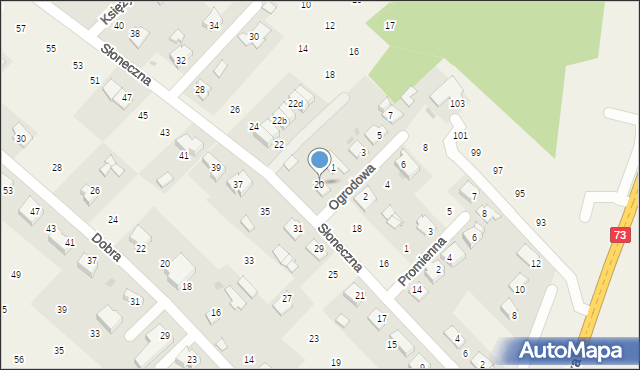 Brzozówka, Słoneczna, 20, mapa Brzozówka