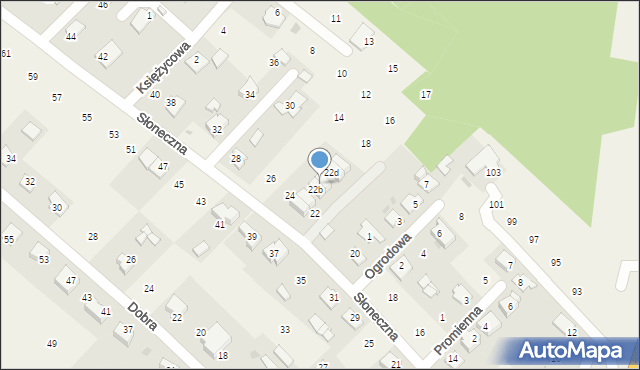 Brzozówka, Słoneczna, 22c, mapa Brzozówka