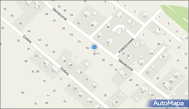 Brzozówka, Słoneczna, 57, mapa Brzozówka