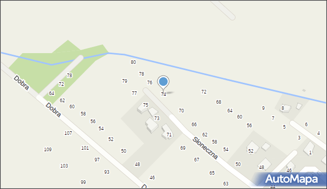 Brzozówka, Słoneczna, 74, mapa Brzozówka