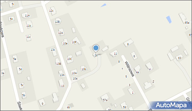 Brzozówka, Śliwkowa, 14, mapa Brzozówka