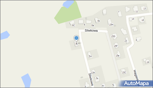 Brzozówka, Śliwkowa, 3Ł, mapa Brzozówka