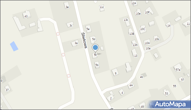 Brzozówka, Śliwkowa, 5c, mapa Brzozówka