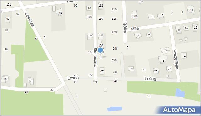 Budy Barcząckie, Słoneczna, 8, mapa Budy Barcząckie