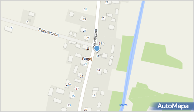 Bugaj, Słoneczna, 16, mapa Bugaj