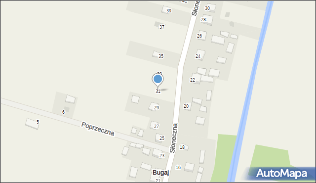 Bugaj, Słoneczna, 31, mapa Bugaj