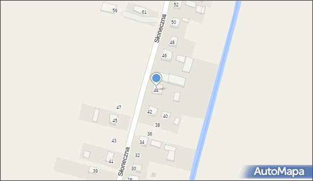 Bugaj, Słoneczna, 44, mapa Bugaj