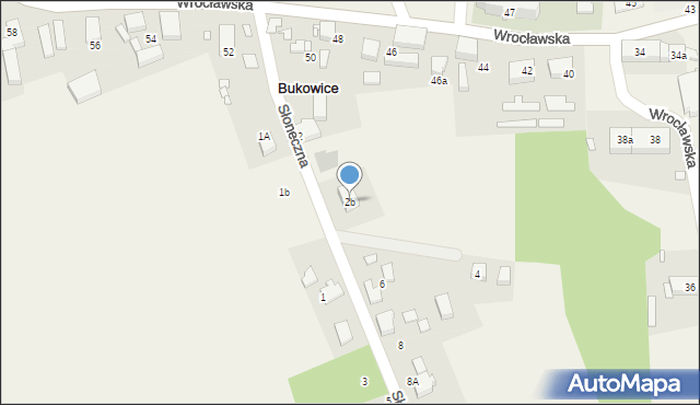 Bukowice, Słoneczna, 2b, mapa Bukowice