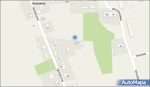 Bukowice, Słoneczna, 4, mapa Bukowice