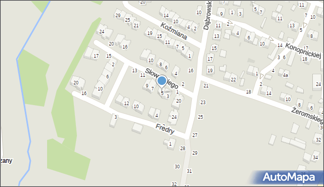 Bychawa, Słowackiego Juliusza, 5, mapa Bychawa