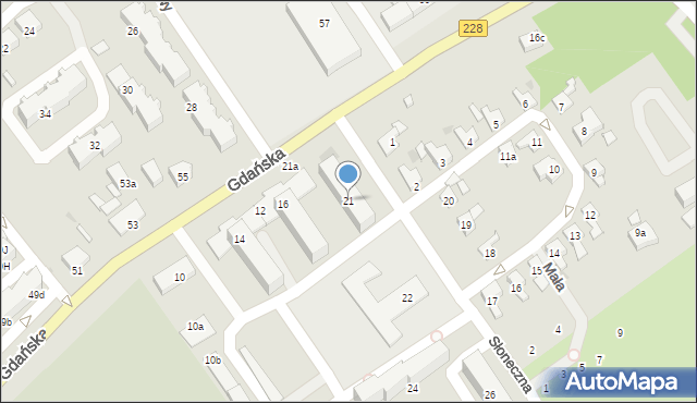 Bytów, Słoneczna, 21, mapa Bytów