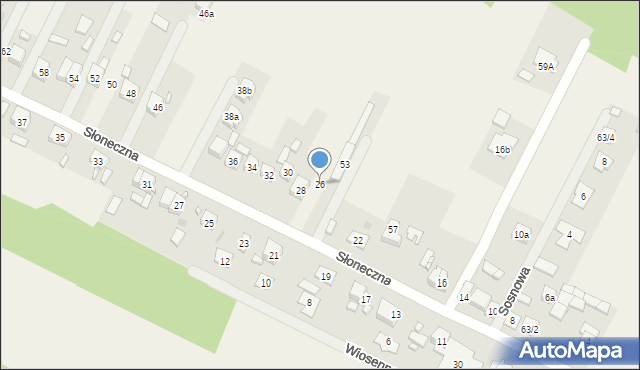 Cedzyna, Słoneczna, 26, mapa Cedzyna