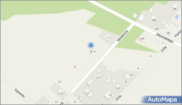 Cegielnia, Słowicza, 6, mapa Cegielnia