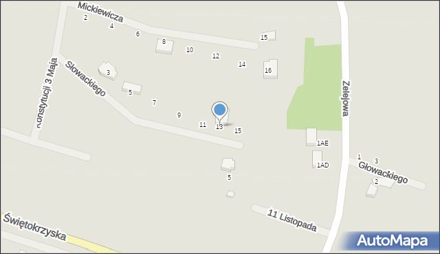 Chęciny, Słowackiego Juliusza, 13, mapa Chęciny