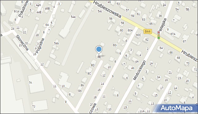 Chełm, Słoneczna, 8E, mapa Chełma