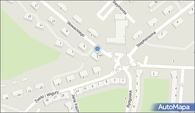 Chełm, Słowackiego Juliusza, 1, mapa Chełma