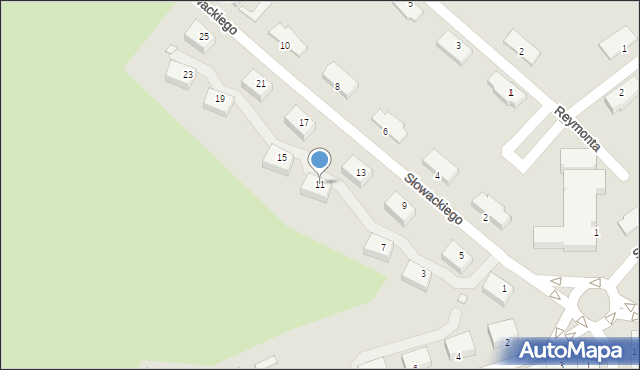 Chełm, Słowackiego Juliusza, 11, mapa Chełma