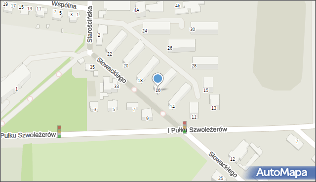 Chełm, Słowackiego Juliusza, 16, mapa Chełma
