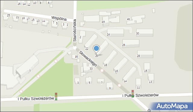 Chełm, Słowackiego Juliusza, 20, mapa Chełma