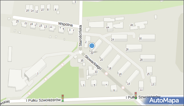 Chełm, Słowackiego Juliusza, 22, mapa Chełma