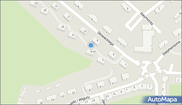 Chełm, Słowackiego Juliusza, 7, mapa Chełma