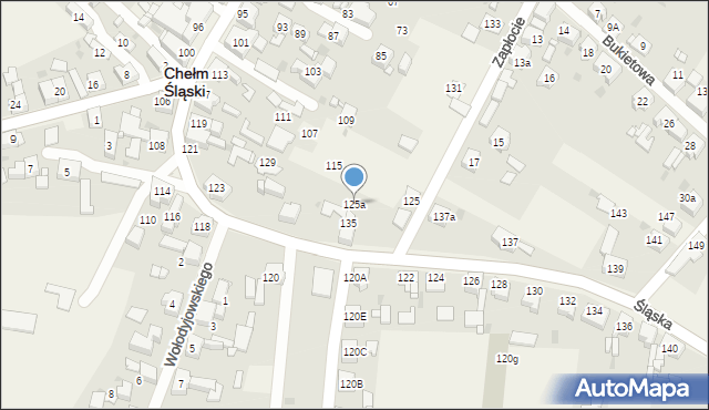 Chełm Śląski, Śląska, 125a, mapa Chełm Śląski