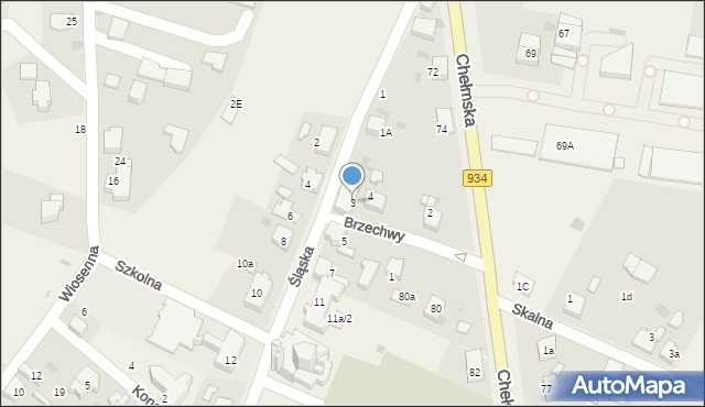 Chełm Śląski, Śląska, 3, mapa Chełm Śląski