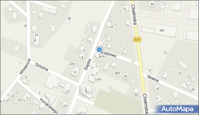 Chełm Śląski, Śląska, 5, mapa Chełm Śląski