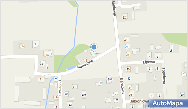 Chodkowo, Słoneczna, 1, mapa Chodkowo