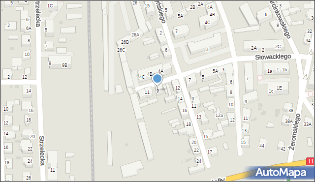 Chodzież, Słowackiego Juliusza, 9, mapa Chodzież