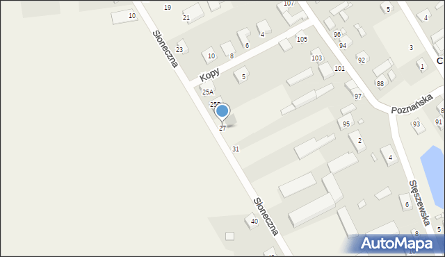 Chomęcice, Słoneczna, 27, mapa Chomęcice